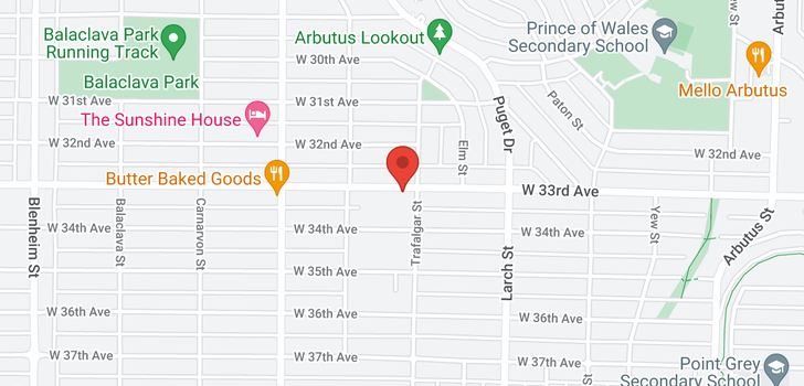 map of 2728 W 33RD AVENUE